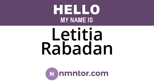 Letitia Rabadan