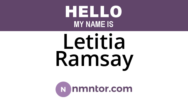 Letitia Ramsay