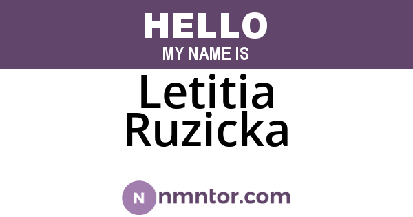 Letitia Ruzicka
