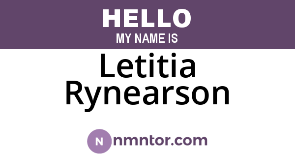 Letitia Rynearson