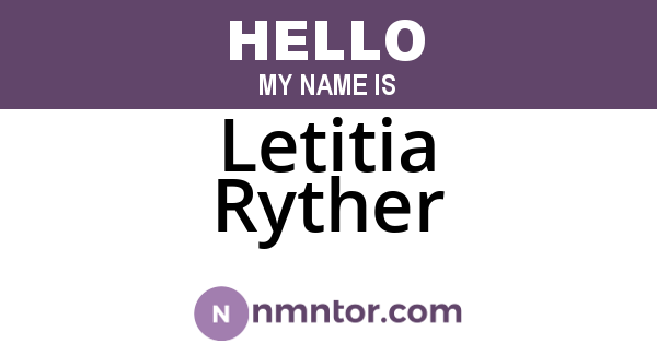 Letitia Ryther