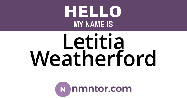 Letitia Weatherford