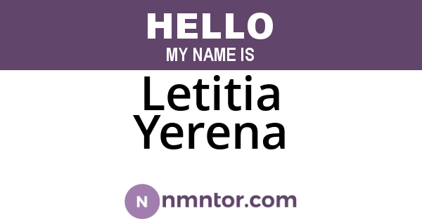 Letitia Yerena