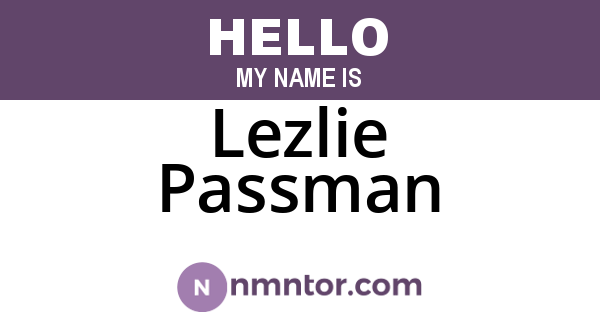 Lezlie Passman