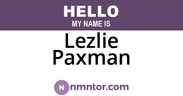 Lezlie Paxman
