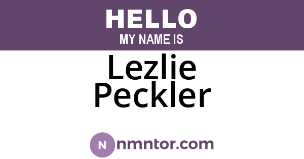 Lezlie Peckler
