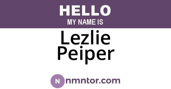 Lezlie Peiper