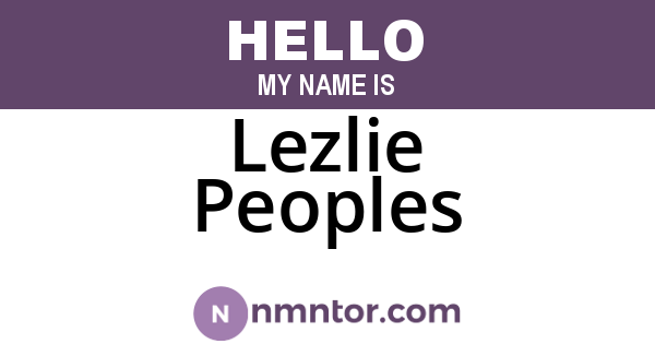 Lezlie Peoples
