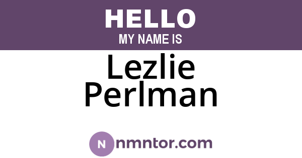 Lezlie Perlman
