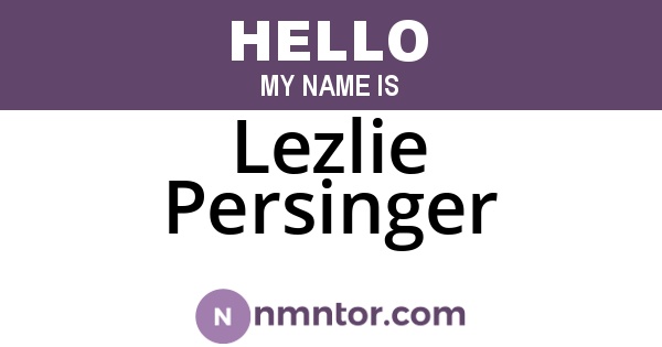 Lezlie Persinger