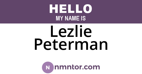 Lezlie Peterman
