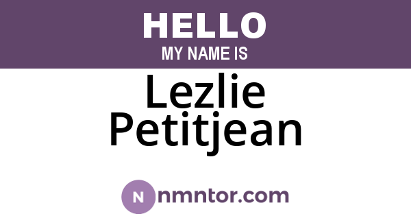 Lezlie Petitjean