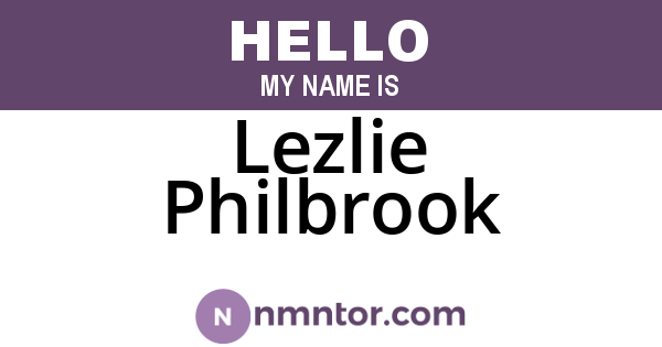Lezlie Philbrook