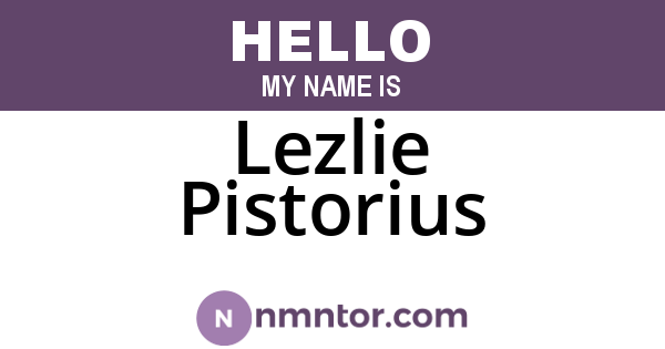 Lezlie Pistorius