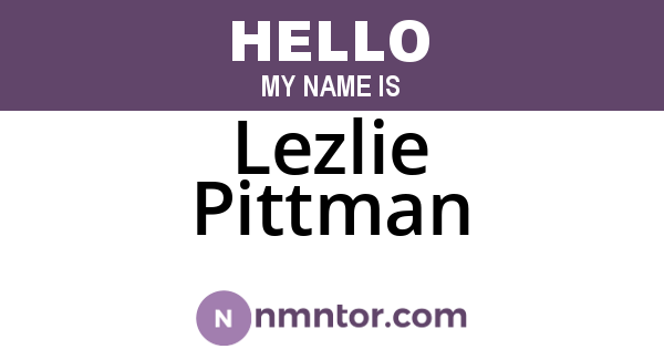 Lezlie Pittman