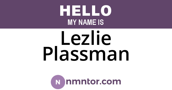 Lezlie Plassman