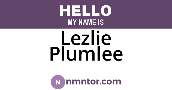 Lezlie Plumlee