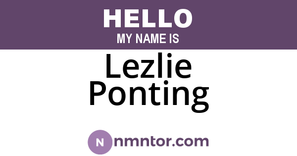 Lezlie Ponting