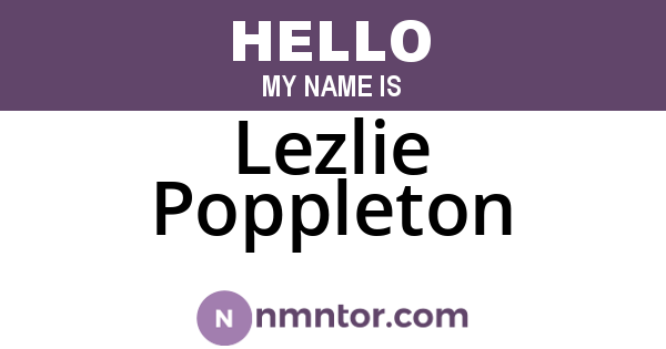 Lezlie Poppleton