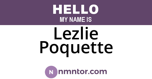 Lezlie Poquette