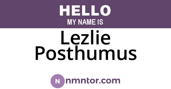 Lezlie Posthumus