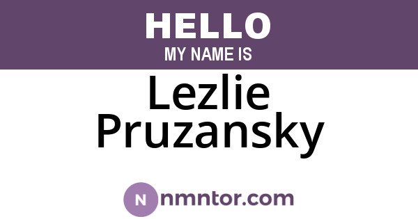 Lezlie Pruzansky