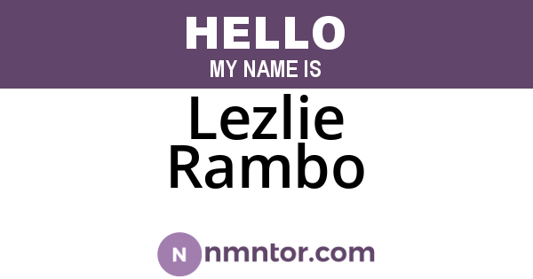 Lezlie Rambo