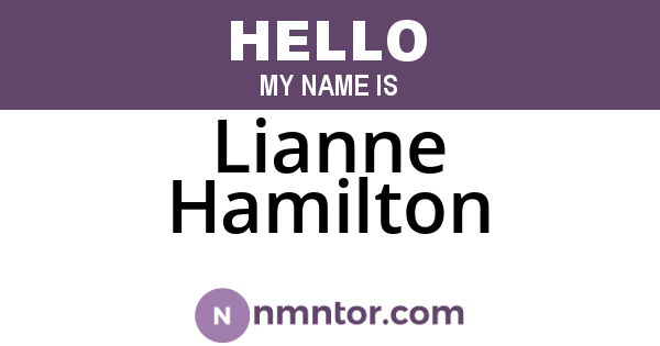 Lianne Hamilton