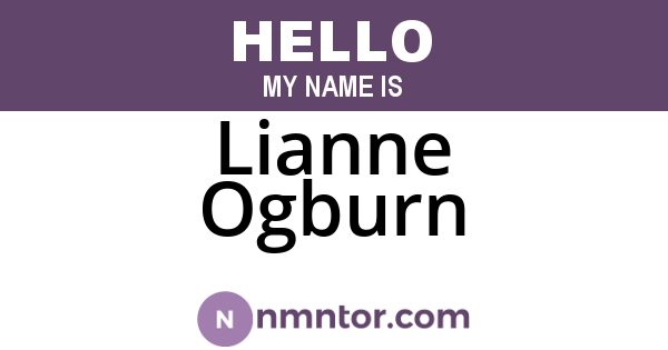 Lianne Ogburn