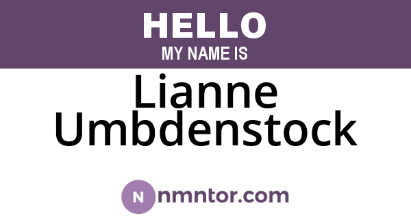 Lianne Umbdenstock