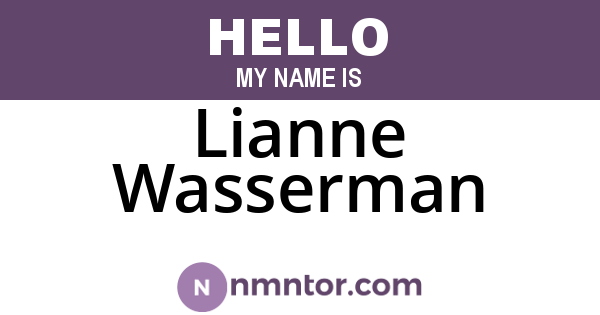 Lianne Wasserman
