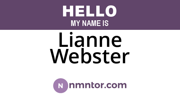 Lianne Webster