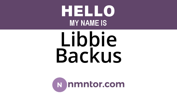 Libbie Backus