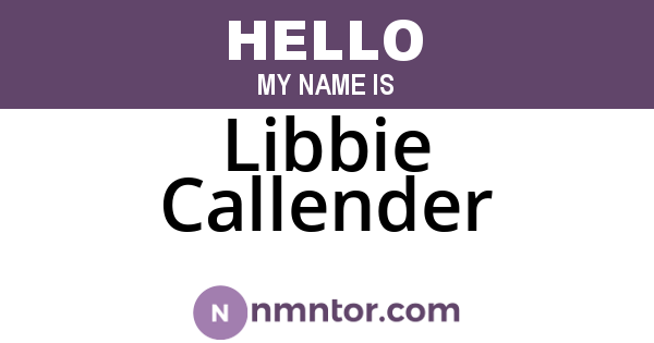 Libbie Callender