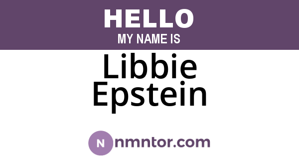 Libbie Epstein