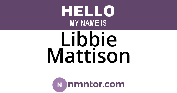 Libbie Mattison