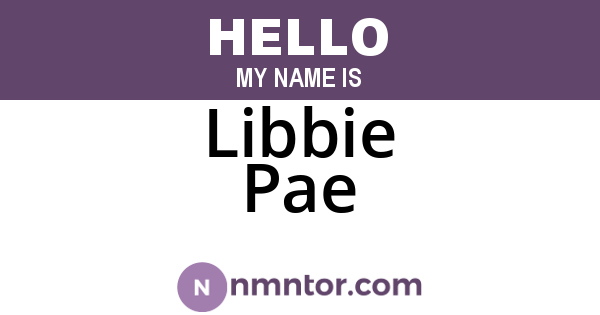Libbie Pae