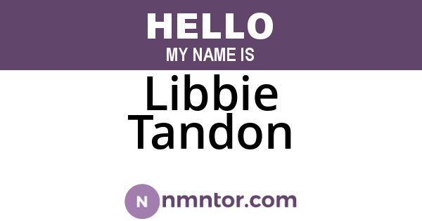 Libbie Tandon