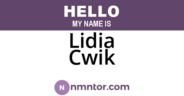 Lidia Cwik
