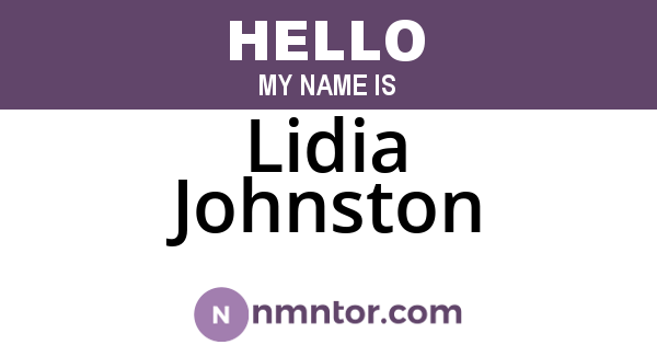 Lidia Johnston