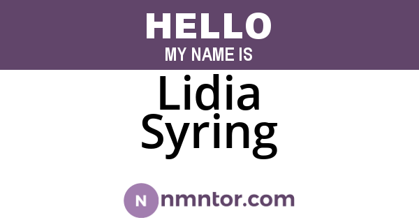 Lidia Syring