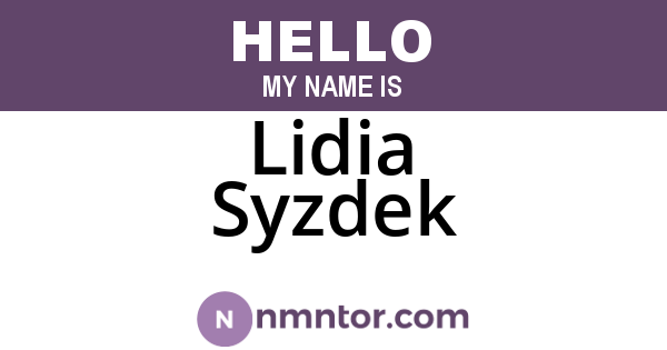 Lidia Syzdek