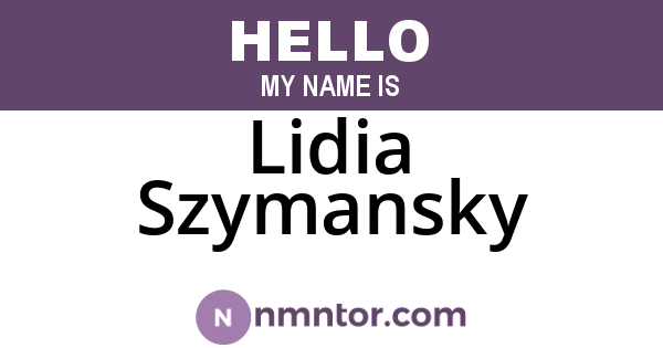 Lidia Szymansky