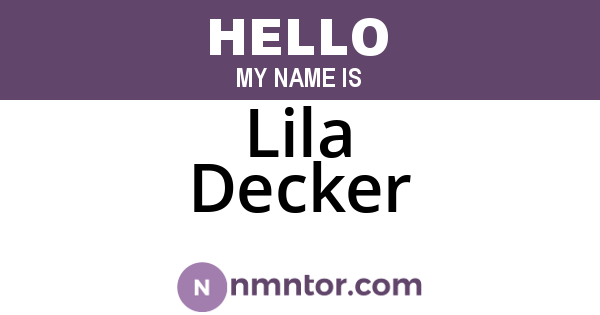 Lila Decker