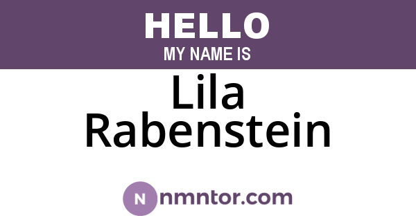 Lila Rabenstein