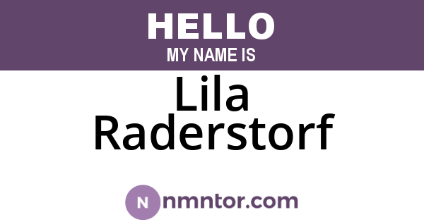 Lila Raderstorf