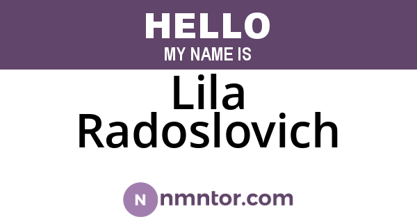 Lila Radoslovich