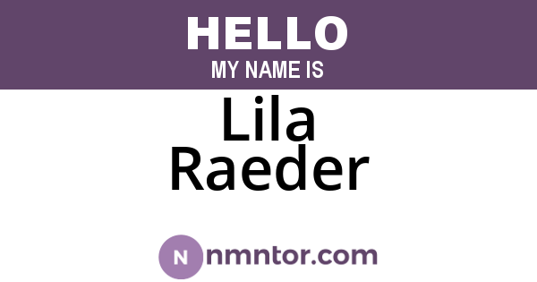 Lila Raeder