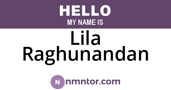 Lila Raghunandan