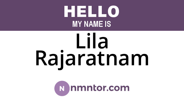 Lila Rajaratnam
